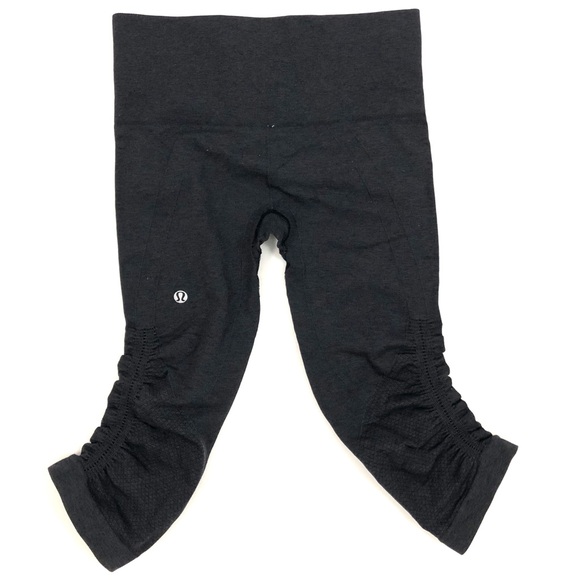 lululemon athletica Pants - Lululemon Dark Gray In The Flow Crop